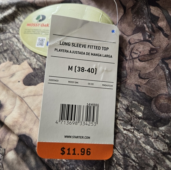 Starter Mosey Oak Break-Up Infinity Camouflage Long Sleeve Fitted Top Size M - Picture 9 of 9